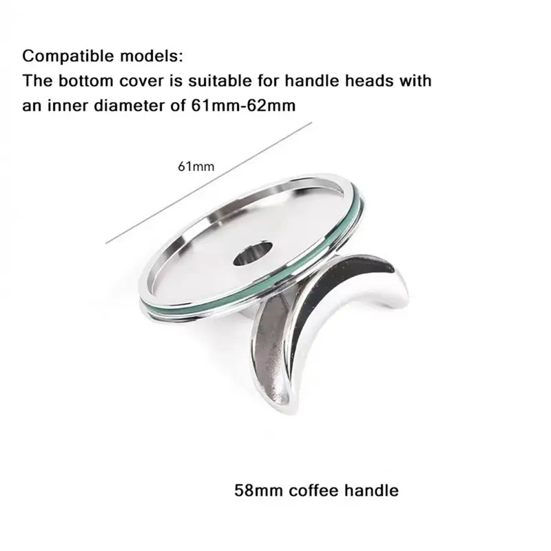 ABUG-58MM Coffee Double Spout Filter Removable Splitter Spout 304 Stainless Steel 2-In-1 Coffee Handle Filter