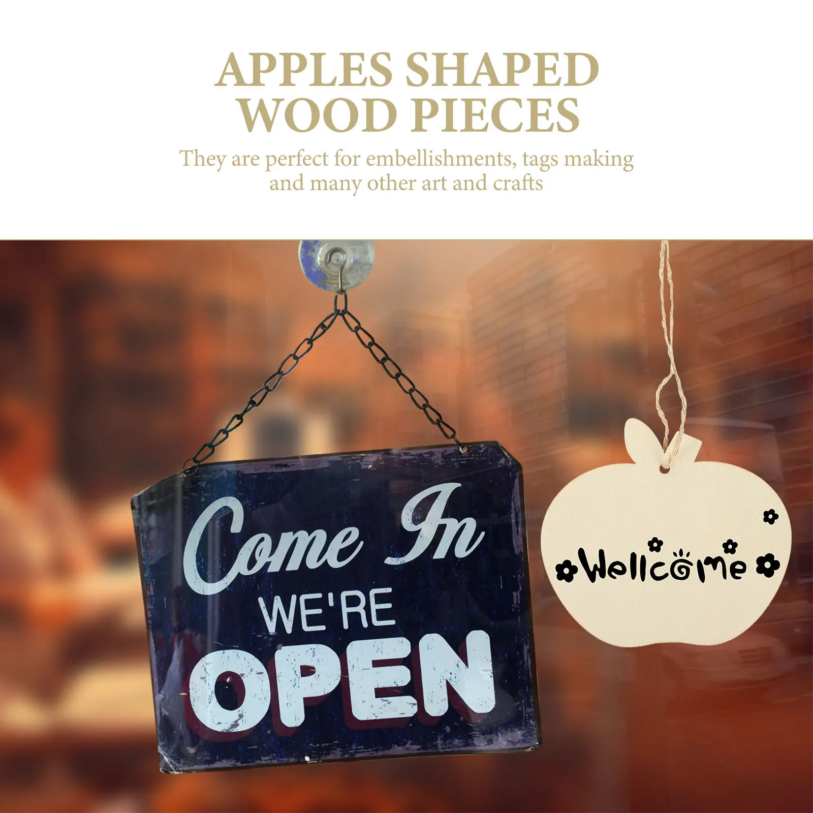 

1Set Apples Shaped Wood Pieces Blank Wooden Boards Natural Wooden Slices DIY Craft Supplies for Home Wedding Decoration Artworks