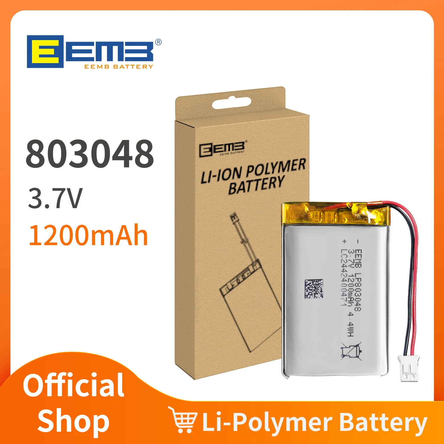 1~10szt EEMB 803048 Bateria Lipo 3,7 V 1200 mAh Akumulator litowo-polimerowy do głośnika GPS Navigator MP5 Bluetooth