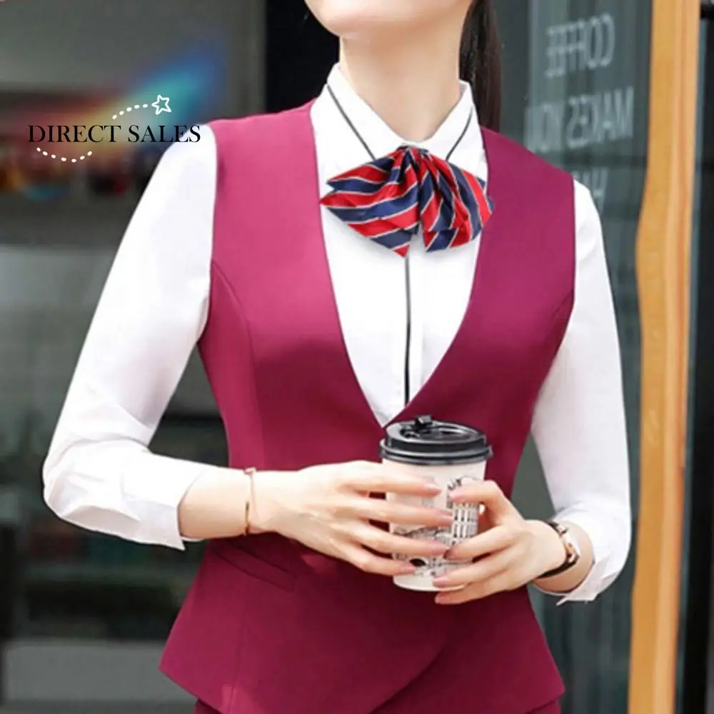 

Adjustable Airline Stewardess Necktie Stripe Colorful Bank Teller Neck Tie Shirt Accessory Korean Style Bowknot Neckties Shirt