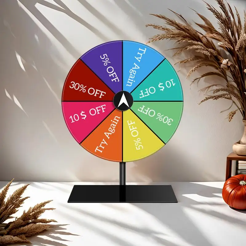 Prize Spinning Wheel Lucky Turntable Wheel Spinner Color Wheel Of Fortune Turntable Color 15 Slots Heavy Duty Tabletop Roulette