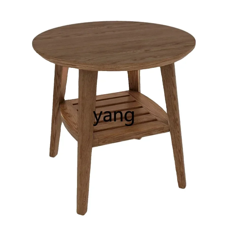 CX solid wood small tea table corner table sofa side cabinet small apartment simple round table