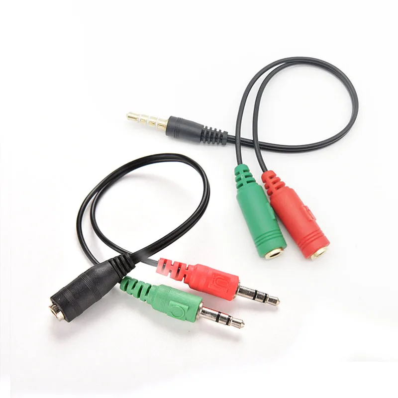 3.5mm Jack Cable Headset Adapter Y Splitter Audio 2 Female to 1 Male for Laptop PS4 Phone Xbox One Earphone Headphone Microphone