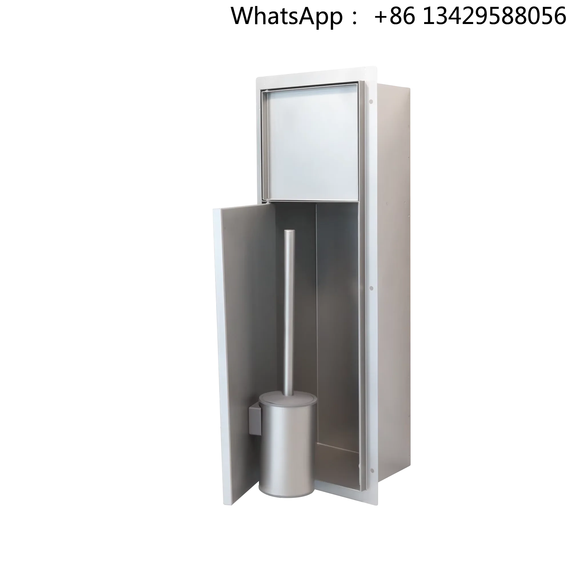 Modern 304 Stainless Steel Recessed Toilet Brush Tissue Box Storage Paper Holder Tissue Dispenser for Hotel Apartment Use Easy