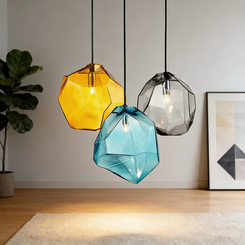 

Современный красочный стеклянный подвесной светильник, подвесной светильник цвета, подвесной светильник для бара, ресторана, промышленный светильник