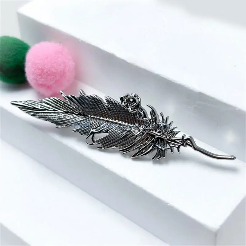 F2TD Elegant Metal Down Pin Old Encouraged Brooch For Casual Clothing Outfit Decoration