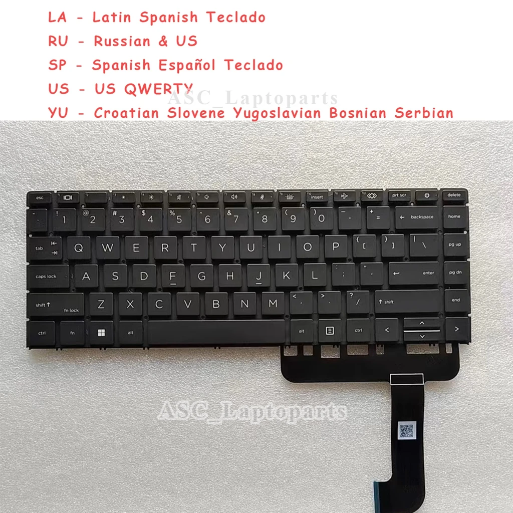 New Latin Spanish Teclado , Russian & US , Croatian Yugoslavian Keyboard for HP ZBook Studio G7 G8 Black, no Frame, BACKLIT