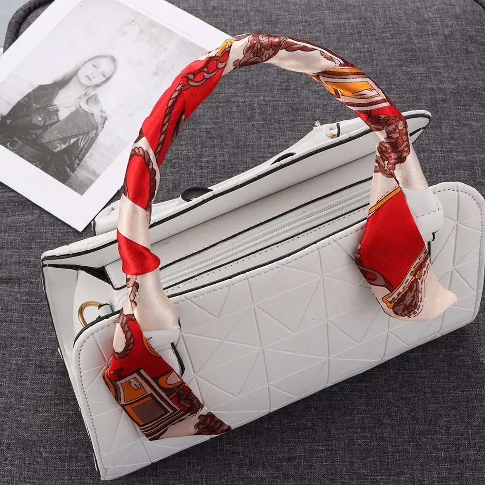 2Pcs Women Girls Wrist/Waistband Hairband Handbag Handle Ribbon Decor Ribbon Scarf Neck Scarf Small Silk Scarf