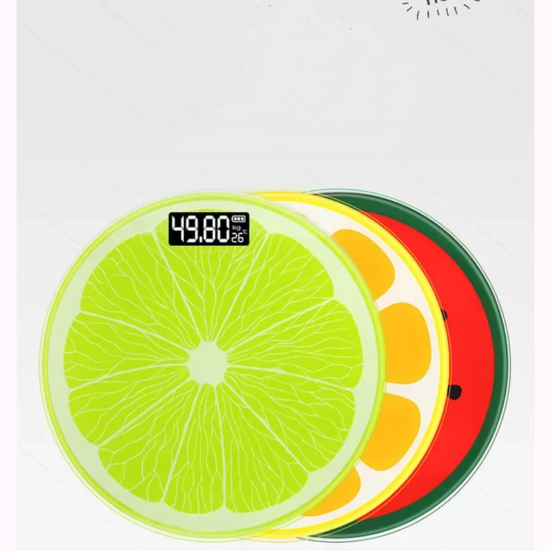 

Cartoon Fruits Pattern Bathroom Scale Weighing Body Health Weight Scale Electronic Household Balance Floor Smart Digital Scales