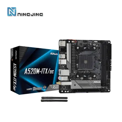 ASROCK A520M ITX / ac New Mini-ITX AMD A520 DDR4 4733+(OC) MHz USB3.2 Max-64G  Double Channel Socket AM4 Motherboard
