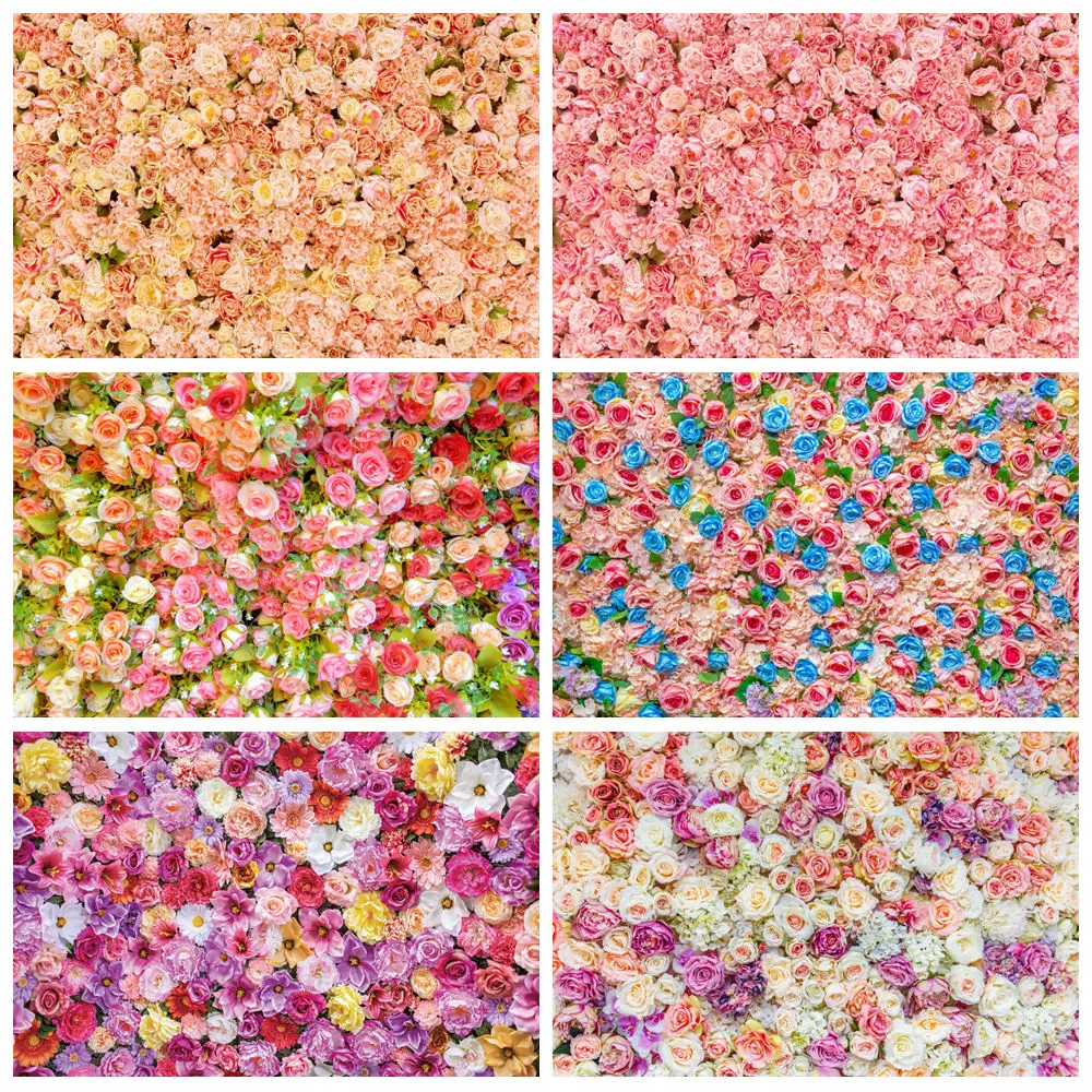 

Spring Flower Photography Backdrop Flower Wall Baby Birthday Portrait Wedding Bridal Shower Background Decor Photo Studio Props