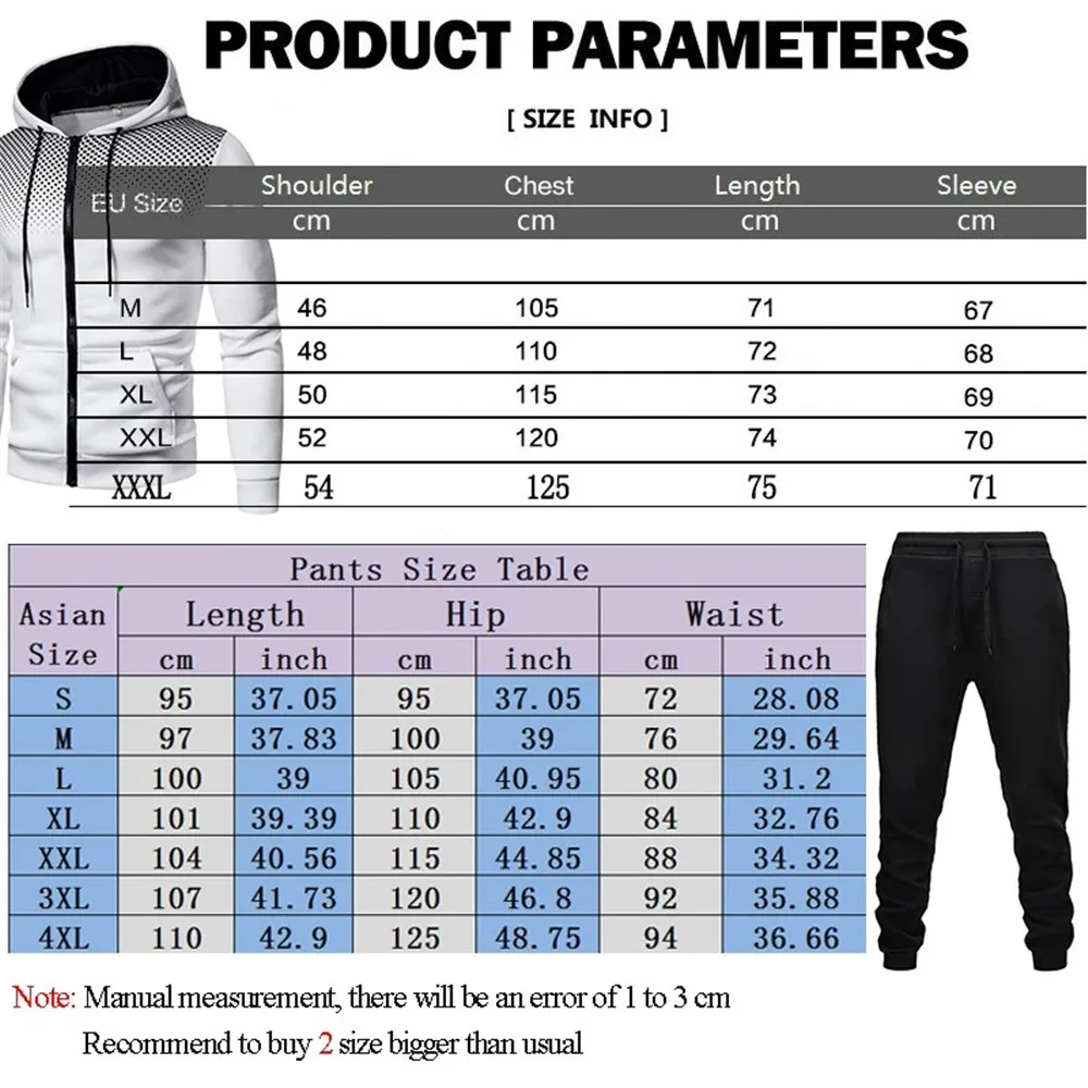 2024 new Men\'s Autumn Winter Sets Zipper Hoodie+Pants Pieces Casual Tracksuit Male Sportswear Gym Brand Clothing Sweat Suit