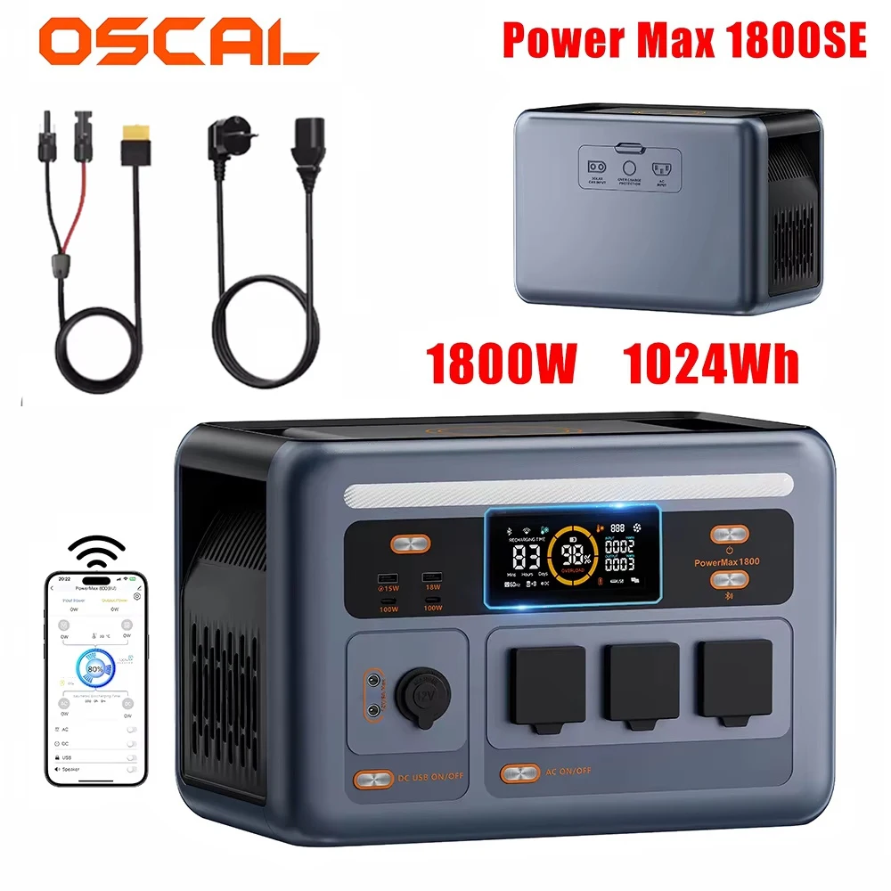 OSCAL Powermax 1800SE Przenośna Stacja Zasilania 1024Wh LiFePO4