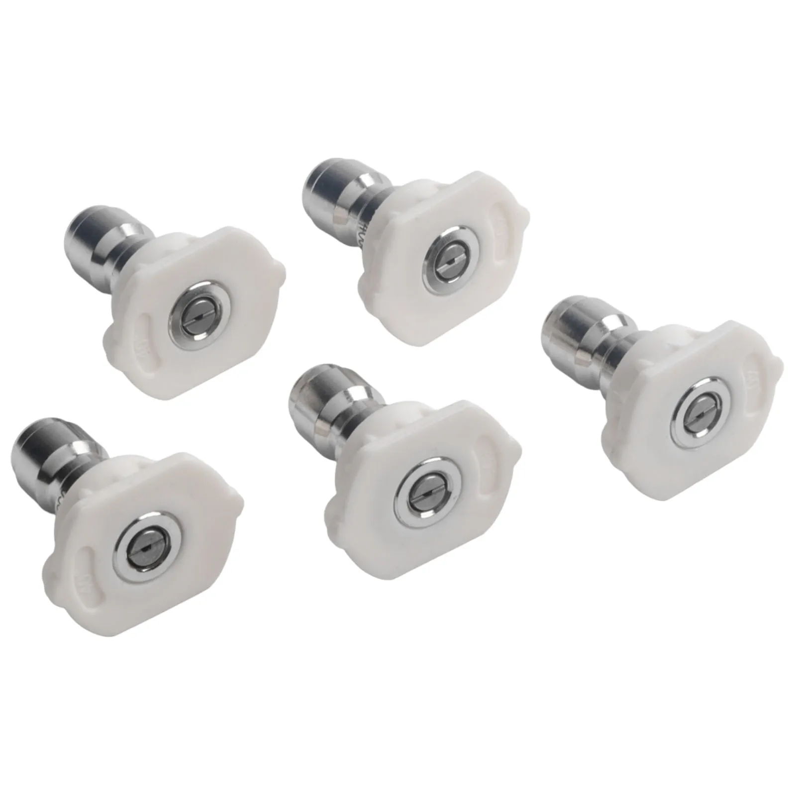 5 Pack 40 Degree Pressure Washer Nozzles 1/4 Quick Connect Fitting for 2900 PSI to 4350 PSI Machines Plastic Brass