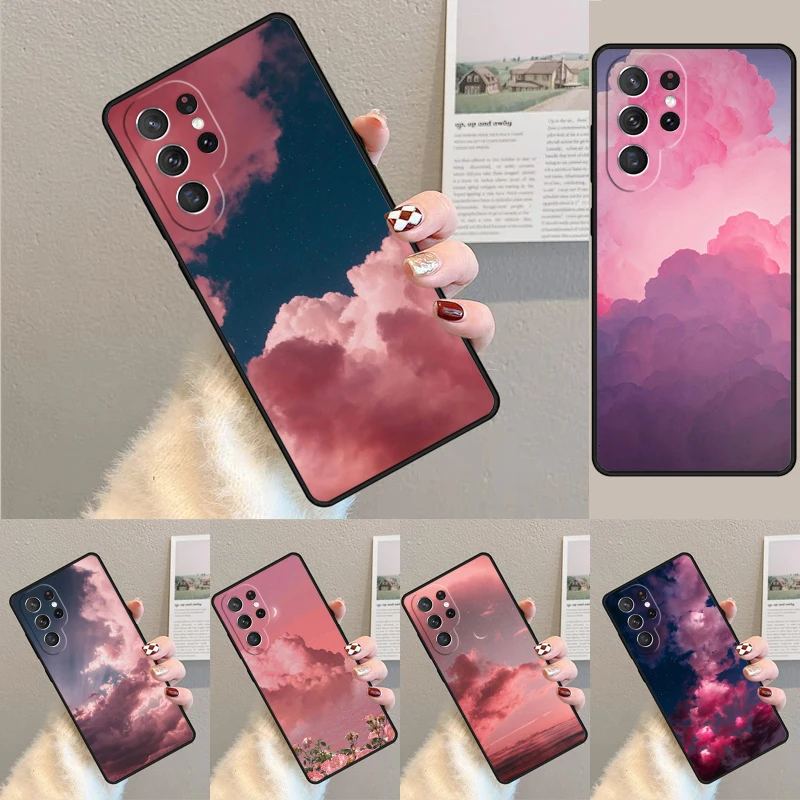 Pink Sky Aesthetic Clouds Phone Case For Samsung Galaxy note 10 pro S26 S25 S24 S23 S22 Ultra Plus S21 FE S20 Shockproof Cover