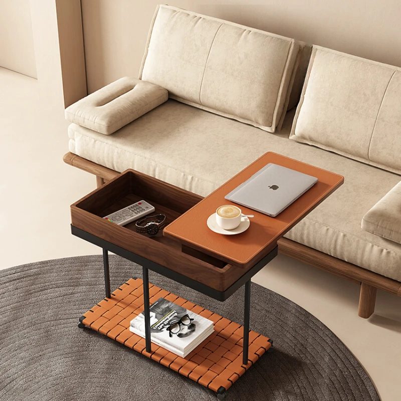 

Minimalist solid wood sofa with several movable living rooms Modern minimalist bedroom bedside cabinet table small coffee table