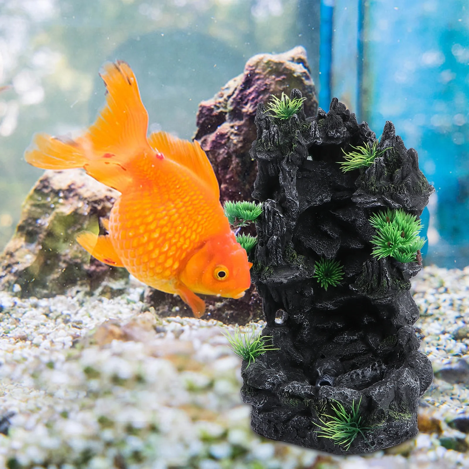 

1Pcs Fish Tank Landscaping Resin Rockery Creative Waterfall Aquarium Ornament Natural Decoration Resin Aquarium Decor Fish Tank