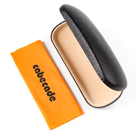 Unisex PU Leather Hard Shell Eyeglasses Cases with Glasses Cloth Glasses Storage Box with Magnetic Eyewear Accessories