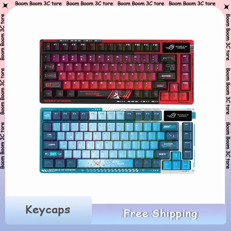 

ROG AZOTH Theme Key Cap 81Keys Custom DIY Cartoon Cherry Profile PBT Keyboard Keycaps Five Side Thermal Sublimation Accessories