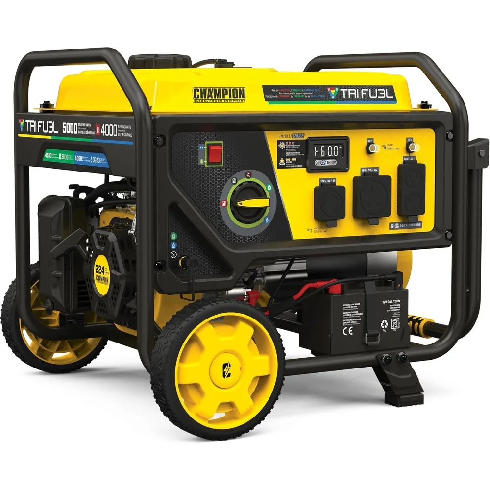 5000-Watt Electric Start Tri Fuel RV Ready Portable Generator with CO Shield