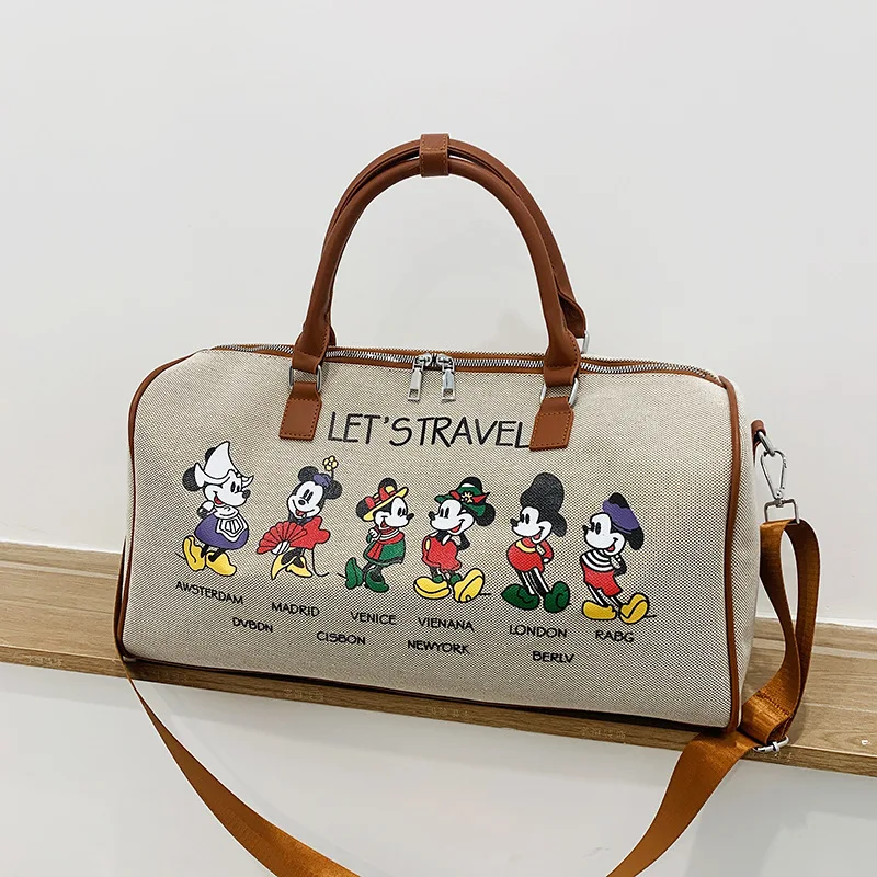 Disney New Mickey Portable Travel Bag Luxury Brand Women\'s Travel Messenger Bag High Quality Large Capacity Luggage Bag