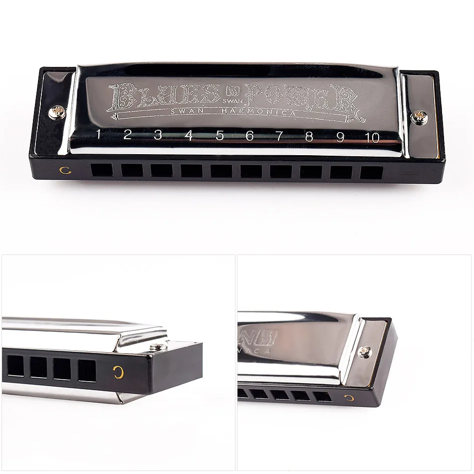 Diatonic Blues Harmonica 12 Keys Available Mouth Organ Harmonica10 Hole 20 Tone Diatonic Harp with Case for Student Teacher Gift