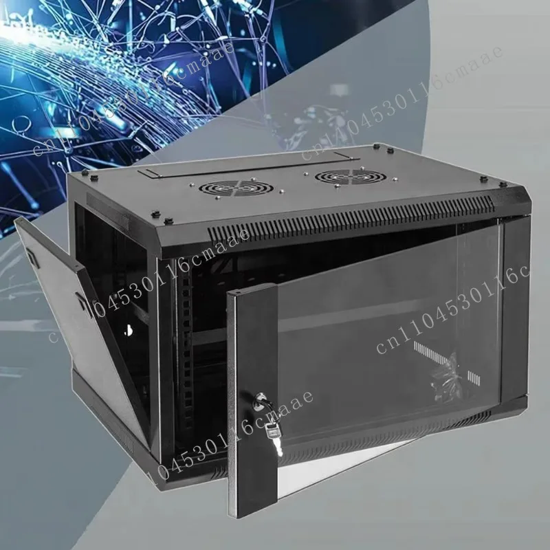 19-Inch Rack Cabinet, Glass Door 600mm Depth, Network Cabinet 6U/9U/12U Model, Stainless Steel Material, Rack Tray