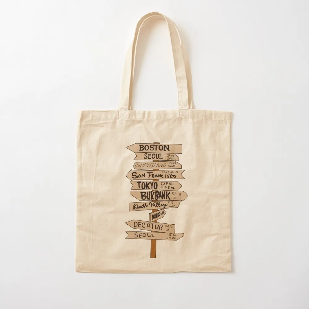 

Mash Location Signpost Tote Bag ecological bags reusable grocery bags Women's bags Canvas Tote Bag