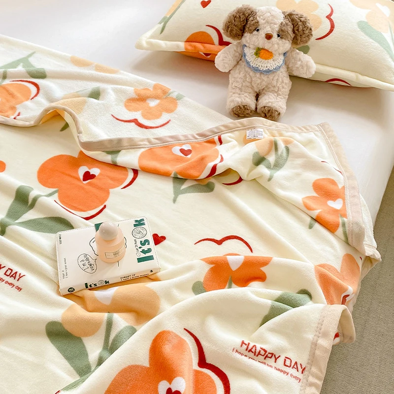 Winter Thickened Blanket Warm Sleeping Nap Milk Velvet Blanket Multi-functional Children's Quilt Home Office Use