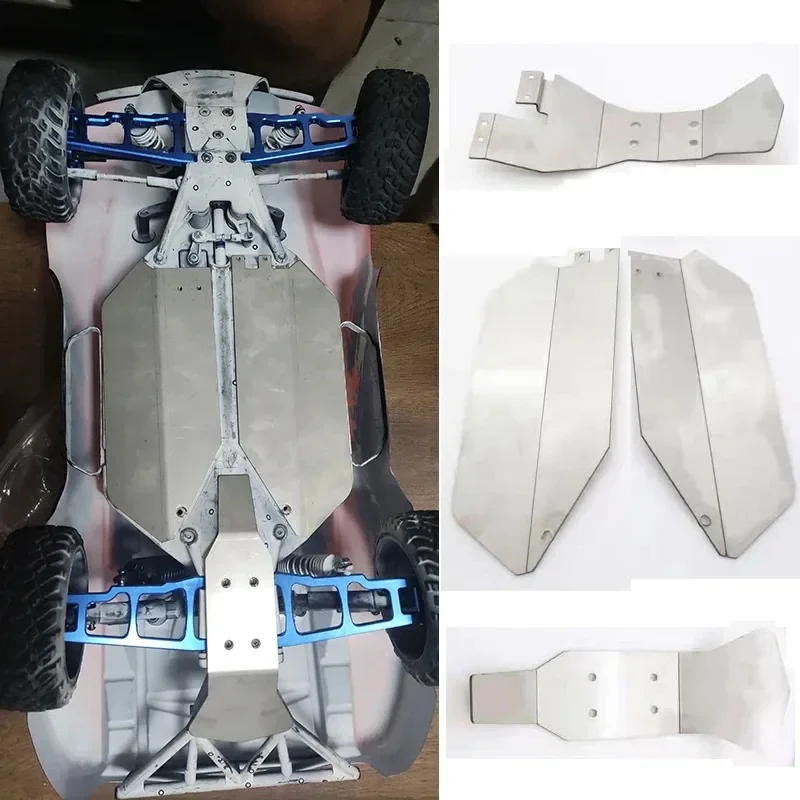 Stainless Steel 1 Set Metal Bumper Chassis Armor Protection Skid Plate For 1/10 RC Car Slash 4x4 dead mouse 727 Upgrade Parts