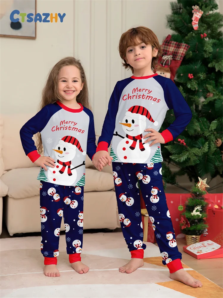 

Christmas Family Matching Outfits Adult Kids 2 Pieces Pajamas Set Baby Casual Loose Sleepwear Xmas Family Look Pyjamas