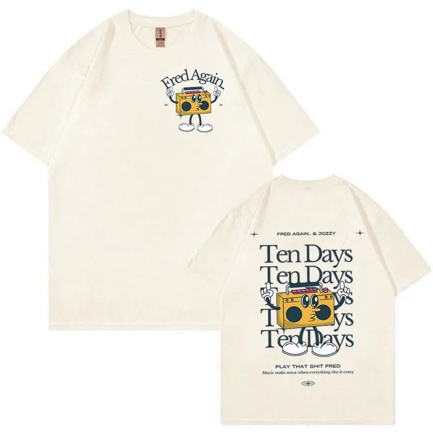 تي شيرت كبير الحجم ، تي شيرت للرجال والنساء ، برسومات مضحكة ، ريترو ، عالي الجودة ، موضة ، ملابس الشارع غير الرسمية ، فريد مرة أخرى #5