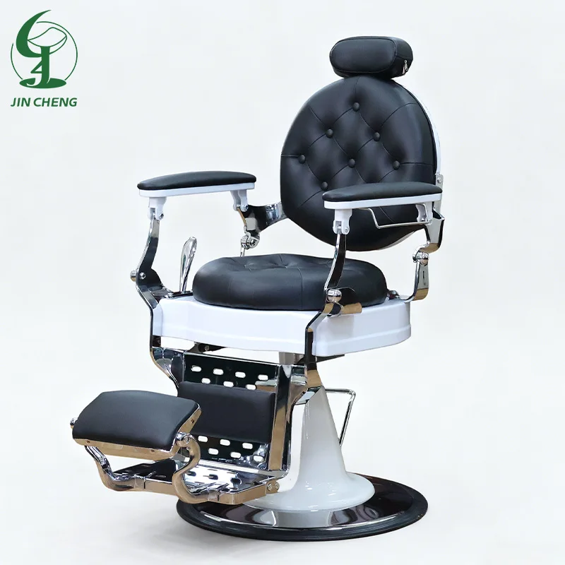 Jincheng Hydraulic Hair Cutting Reclining Grooming Massage Chair Retro Salon Hairdressing Barber Chair