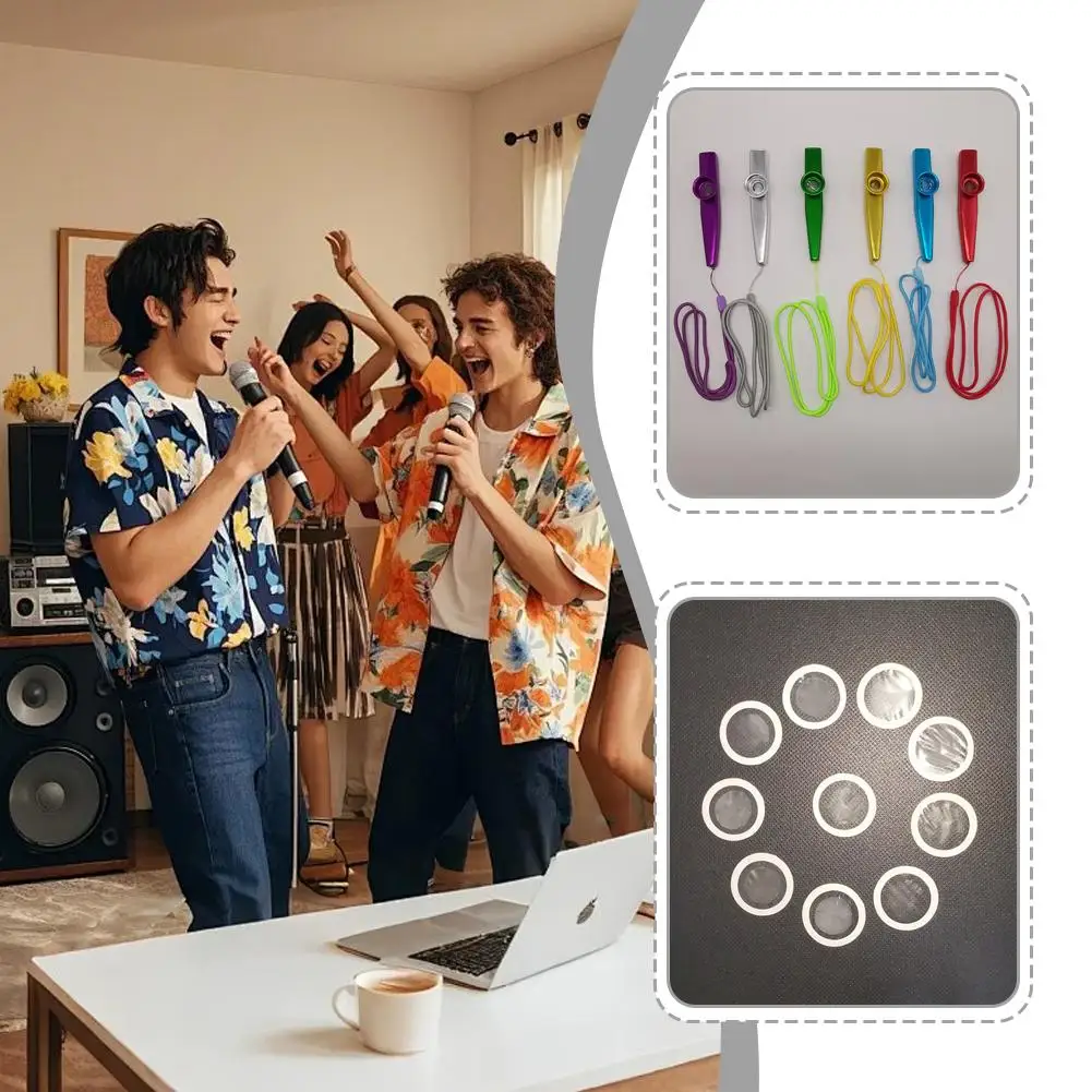 كازو معدني خفيف الوزن محمول للمبتدئين أداة الفلوت عشاق الموسيقى أداة النفخ الخشبية تصميم بسيط كازوس #4