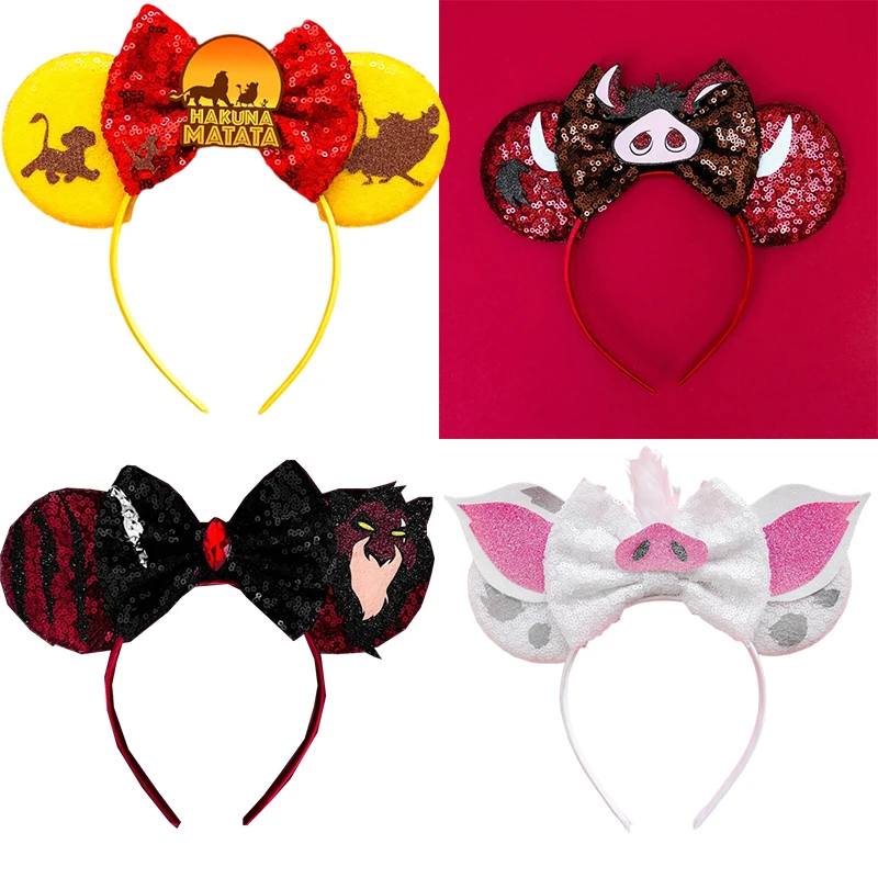 

Disney Cartoon The Lion King Hair Accessories Kids Carnival Pumbaa Haribands Girls Simba Headband Women Cosplay Scar Hair Band