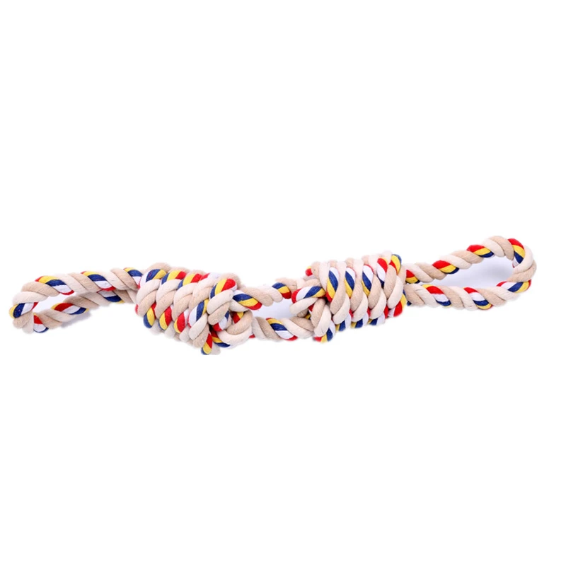 Dog Knot Toy Pet Dog Toys Braided Cotton Rope Interactive Toy Molar Bite Resistant Cleaning Teeth Interest Pets Supplies