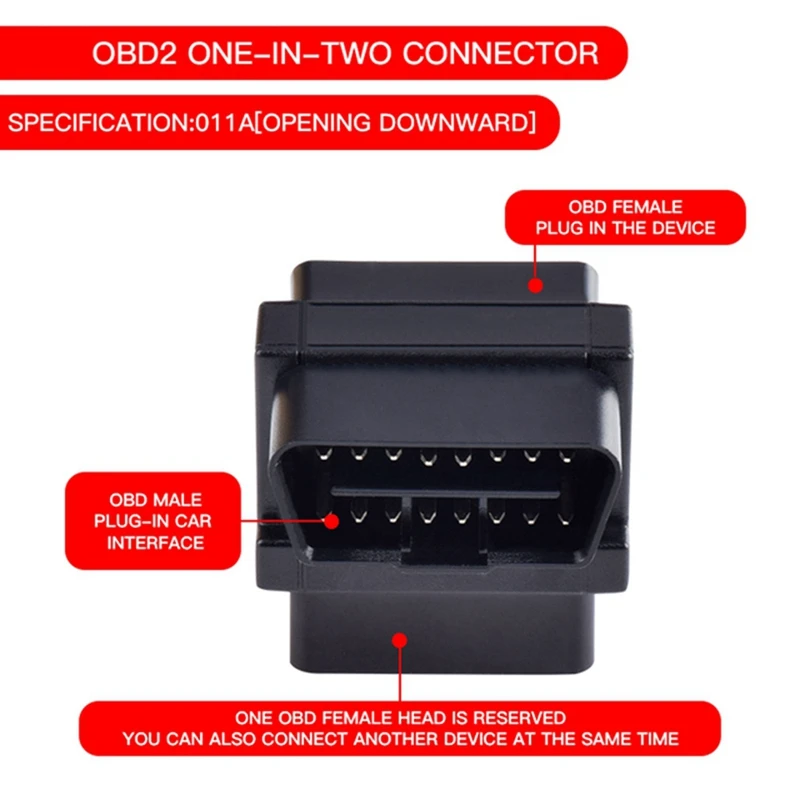 Car Mini OBD2 One Minute Two Extension Cable Automotive Universal 16-Pin Core Splitter Connected To Obd Devices