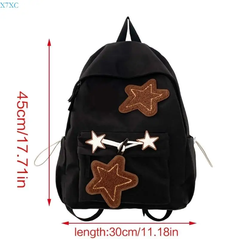 X7XC Fashionable School Bag Nylon Backpack Travel Daypack Suitable for Daily Usse