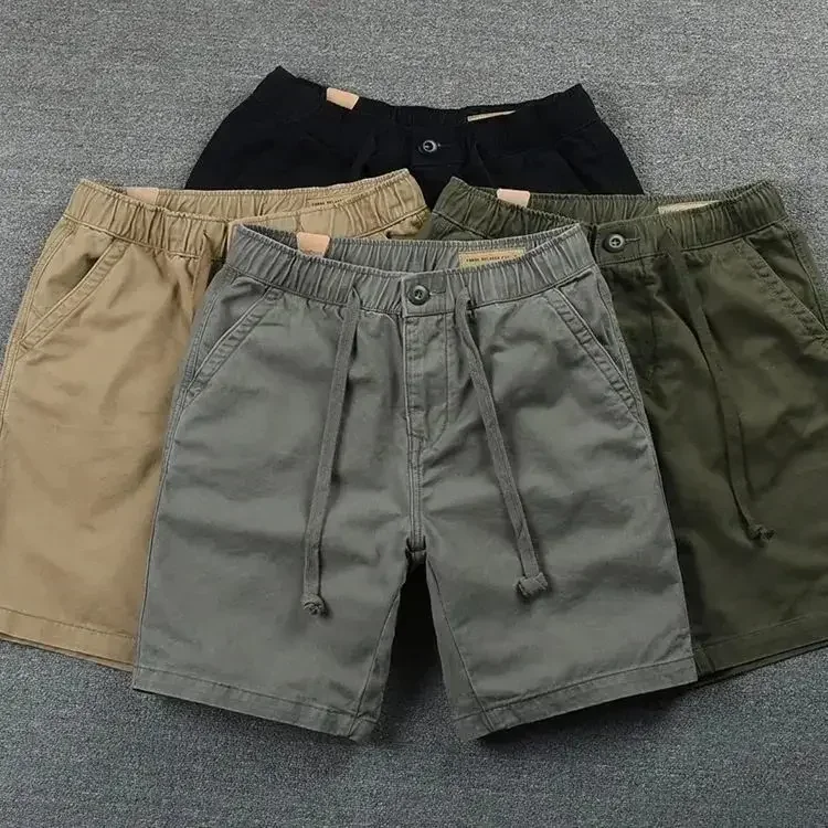 Mens Casual Cargo Shorts Outdoor Sports Half Pants Bermuda Shorts American Style Streetwear Breathable Comfortable Shorts Grey