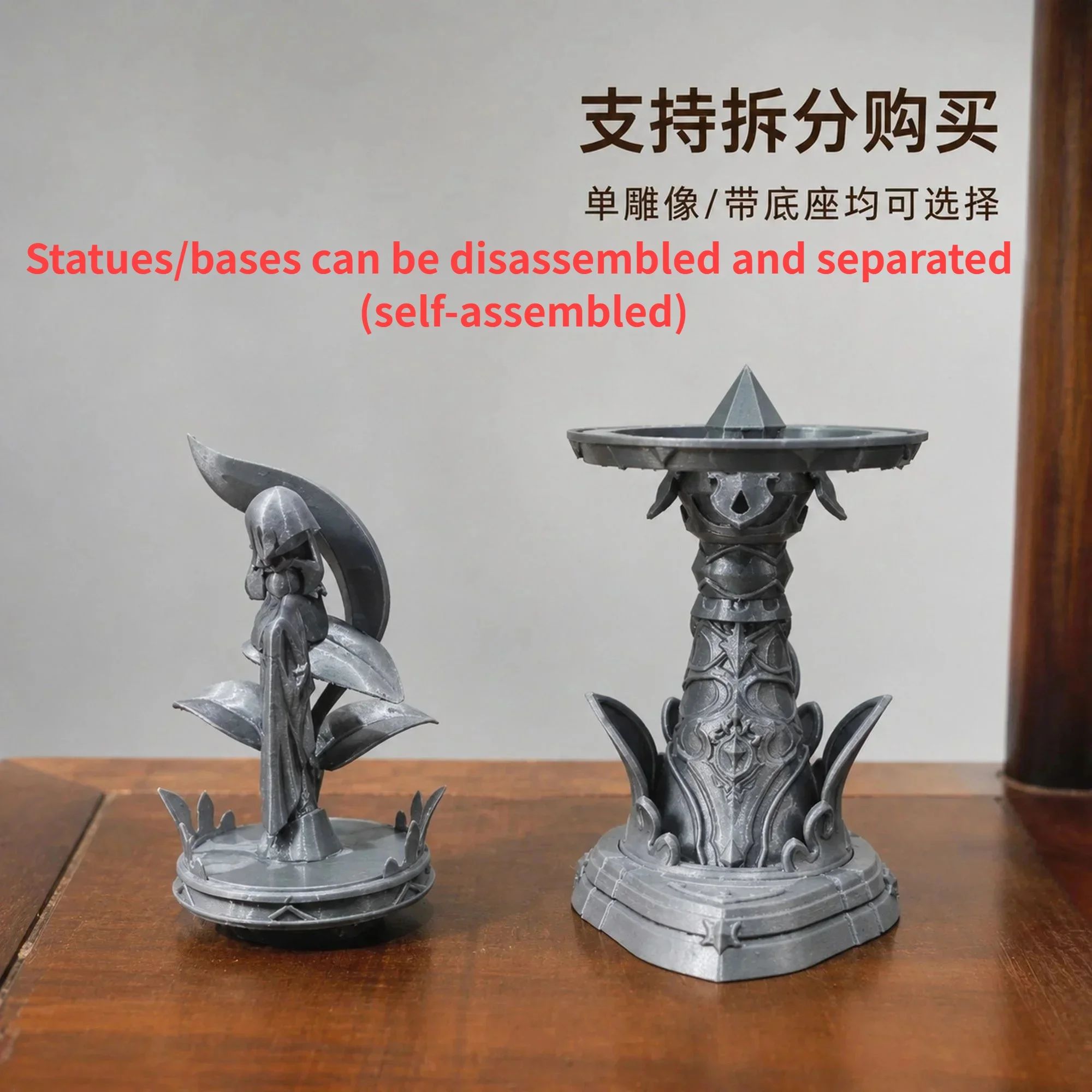 Genshin Impact Seven Archons Statue Set 3D Printed Handmade Restored Figure Desktop Ornament Collectible Gift For Game Fans