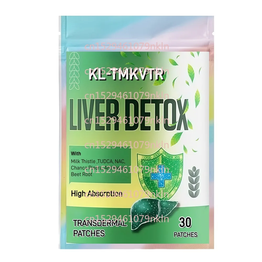 30 parches para limpieza del hígado, parches transdermicos desintoxicantes y reparadores con cardo mariano, TUDCA, NAC, alcachofa, apoya la limpieza del hígado