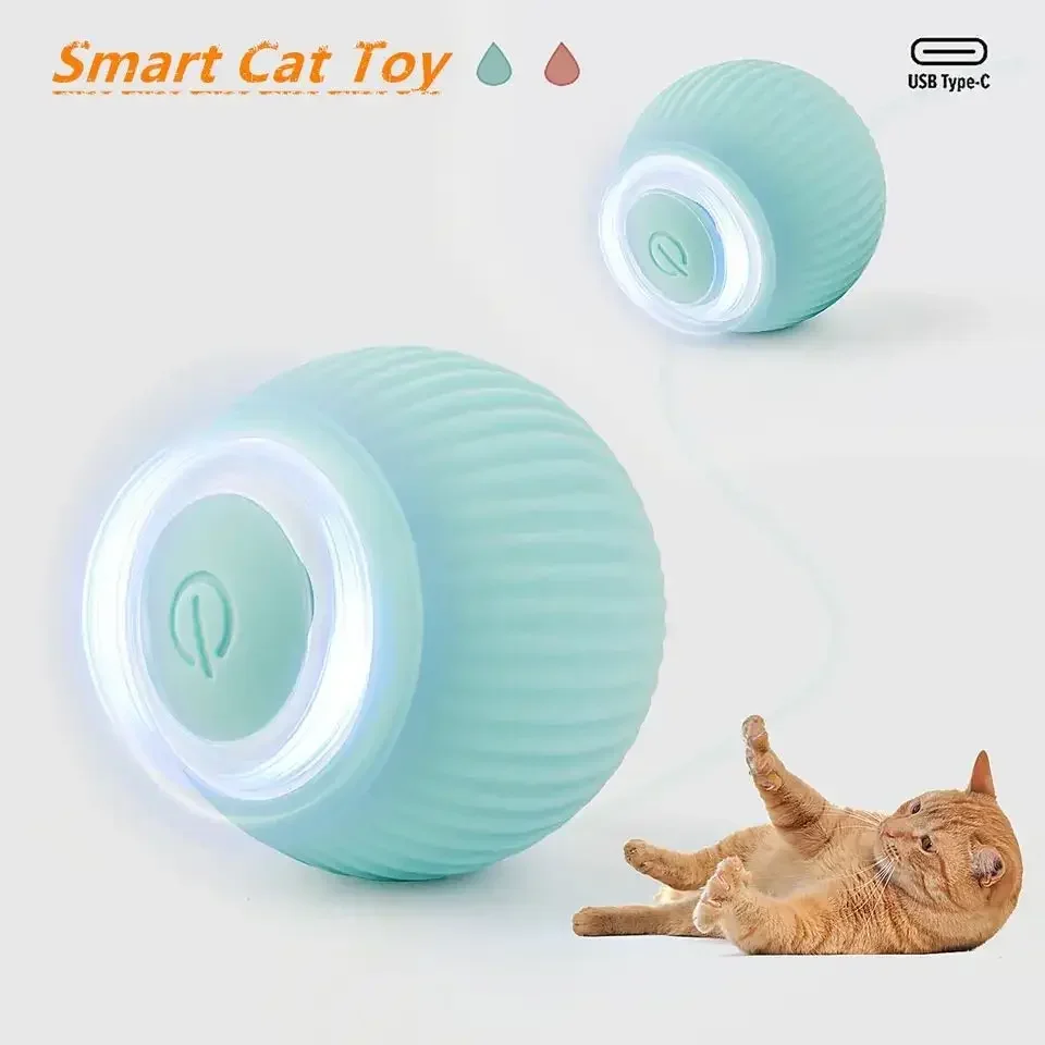 Juguetes de pelota rodante para gatos inteligentes, juguetes recargables para gatos, pelota de movimiento, juguetes para gatitos con movimiento para juegos interactivos en interiores