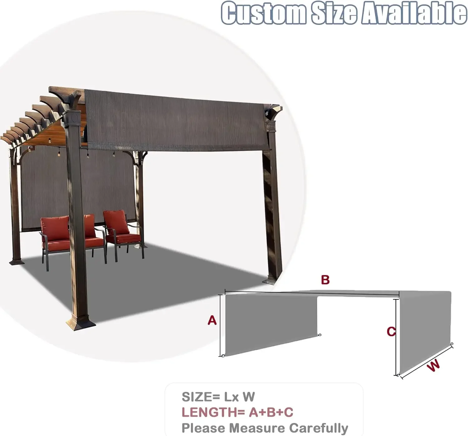 가정용 범용 통기성 Pergola 쉐이드 커버, Pergola 교체 캐노피, 야외 조절 가능 쉐이드 커버, 무거운 더트 포함