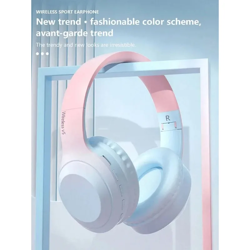 سماعة رأس لاسلكية، عمر طويل، قابلة للطي، سماعة رأس لاسلكية بخاصية إلغاء الضوضاء للألعاب منخفضة الكمون