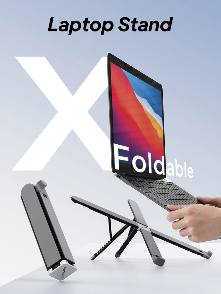 CABLETIME Podstawka pod laptopa X Składana, 8 Regulowanych Kątów, Mini Rozmiar, Zapobiegająca Wstrząsom, Pasuje do Laptopów 10 do 17,3 Cala, Macbook, IPAD — zdjęcie produktu 7