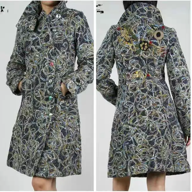 Foreign trade original single Spanish solid color long autumn and winter coat for women long coat
