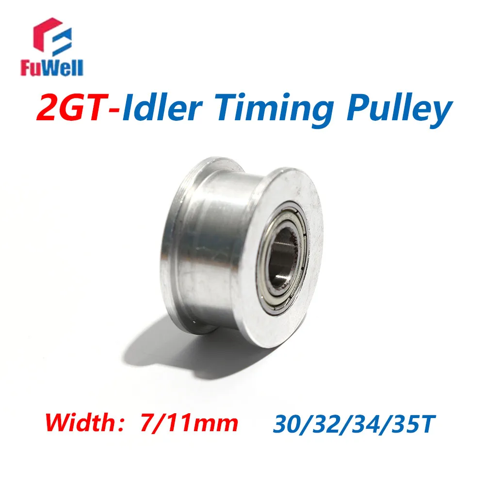 FuWell Timing Idler Pulley 2GT 30/32/34/35T Teeth GT2 Synchronous Width 7/11mm Bore 3-15mm with Bearing Precision Drive Systems