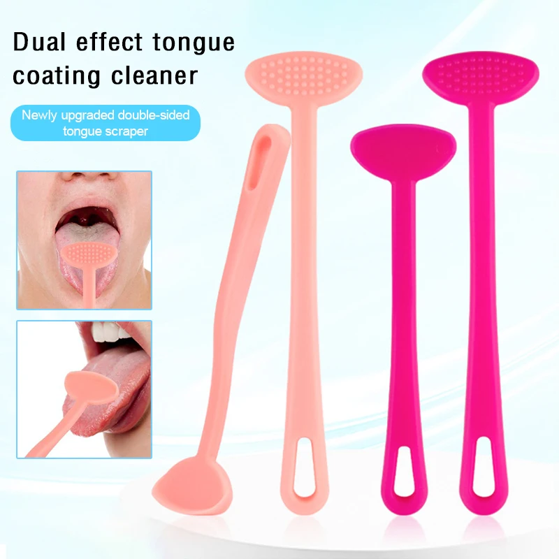 

2Pcs/lot Tongue Scraper Cleaners Reusable Oral Health Cleaning Brush Hygiene Care Toothbrush Mouth Fresh Breath Scraping