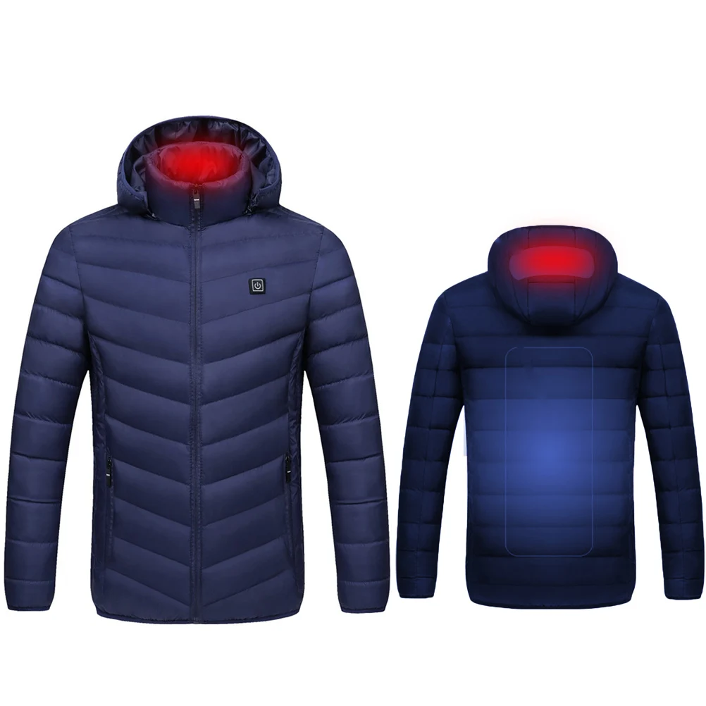

Outdoor Skiing Hiking Jacket USB Heating Jacket Lightweight Electric Hooded Coat Outdoor Skiing Hiking Jacket No Power Bank