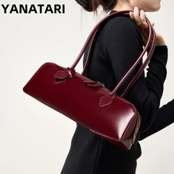 YANATARI genuine leather bag woman 2026 korean luxury bag vintage long shoulder bag Handbags ladies underarm Bag Shopping bag